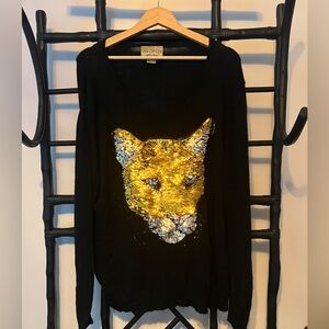 Wildfox white label sequin jaguar sweater